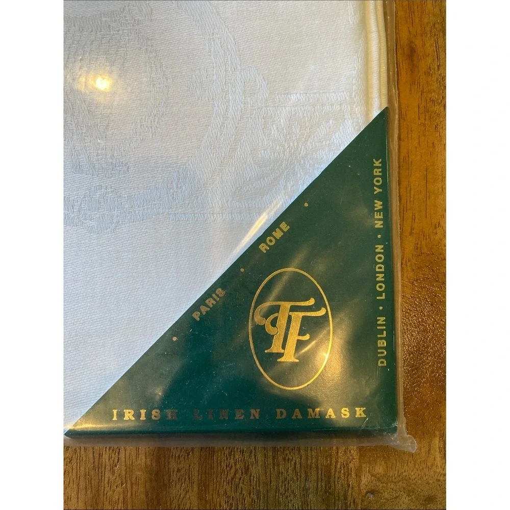 New Irish Linen Damask White Square Table Napkins Set of 6‎ Celtic 18x18